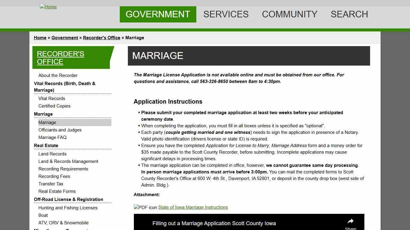 Marriage | Scott County, Iowa