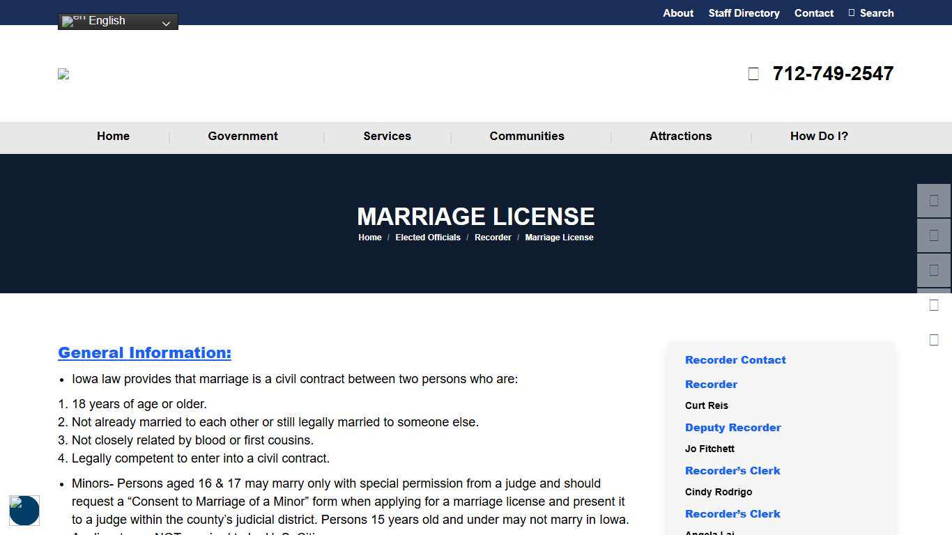 Marriage License - Buena Vista County